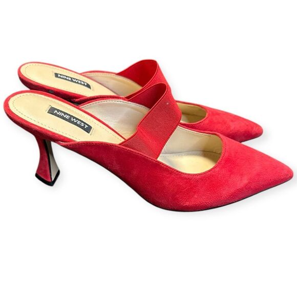 NINE WEST Women’s Red Suede  “Watch It” Pump Size 9.5M - Picture 5 of 7